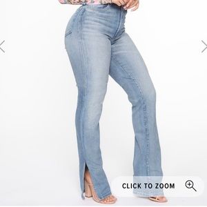 HIGH RISE SPILIT JEANS